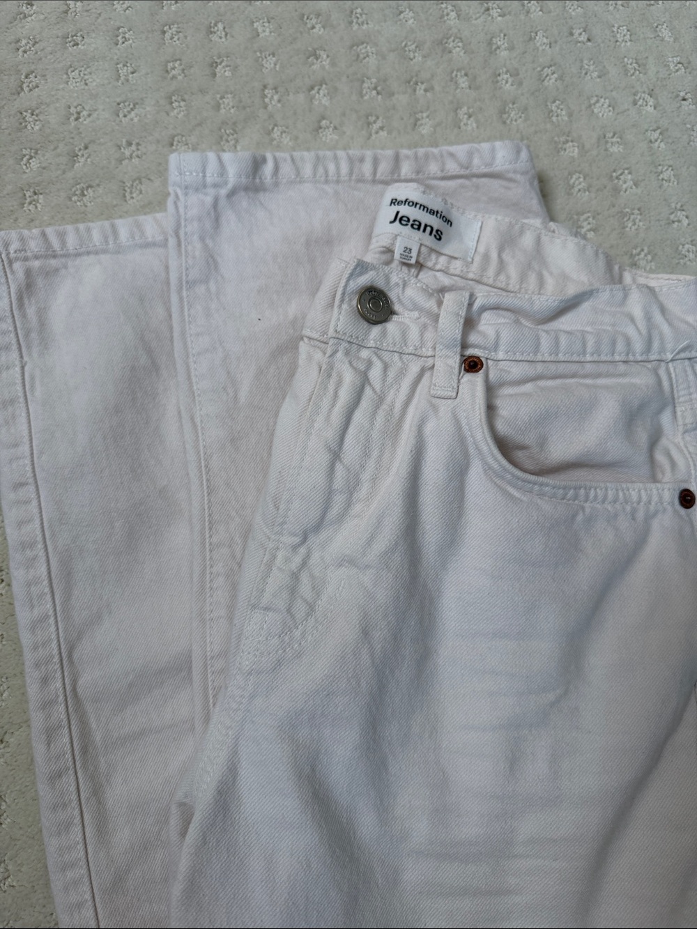 Reformation Val 90s mid rise Cream High-Rise Straight Jeans